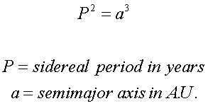 Formulas - Orbits - Kepler and Newton