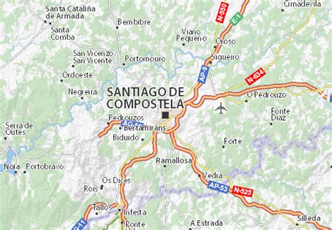 Mappa San Giacomo di Compostella - Cartina San Giacomo di Compostella ViaMichelin