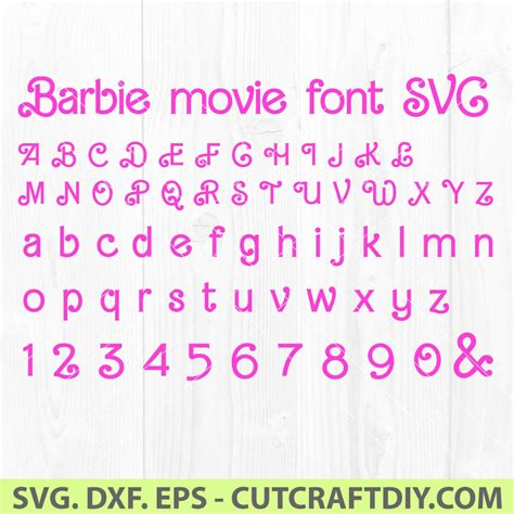 Barbie movie 2023 font alphabet SVG DXF EPS Cut Files for Cricut and ...