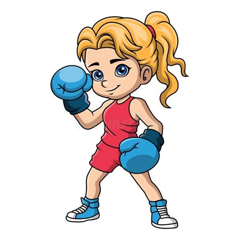 Cute Little Girl Cartoon Boxing Stock Illustration - Illustration of girl, athlete: 304985879