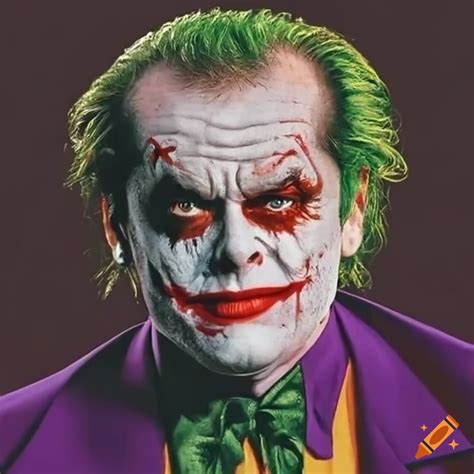 Jack nicholson portraying the iconic joker in batman (1989) on Craiyon