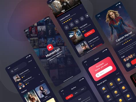 Mononton - Streaming UI KIT 🍿 | App interface design, Streaming movies, Android design