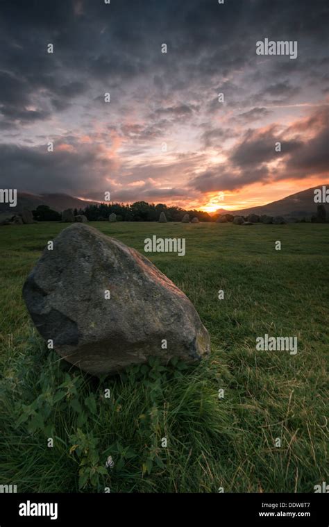 Castlerigg Stone Circle at Sunrise in Lake District Stock Photo - Alamy