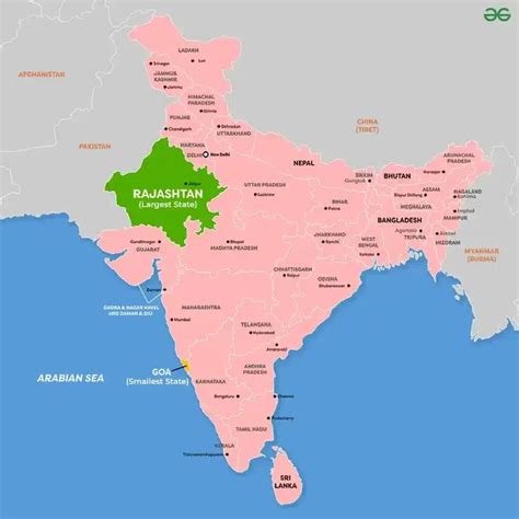 Largest State in India: List by Area and Population