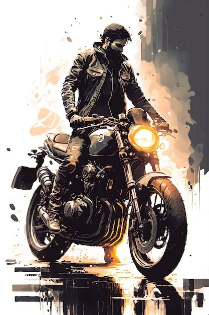 Premium Photo | Vintage motorcycle illustration