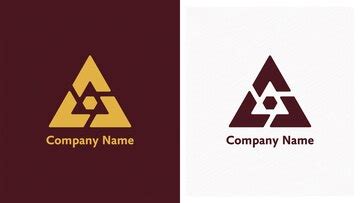 Premium Vector | A triangle logo that is yellow and brown