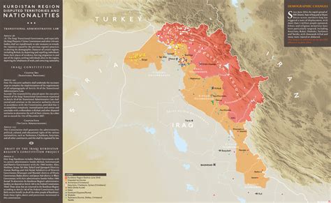 Map of Iraqi Kurdistan and territories it disputes with Iraqi ...