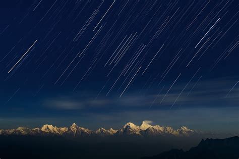 photography, Landscape, Nature, Stars, Mountains, Starry Night, Snowy ...