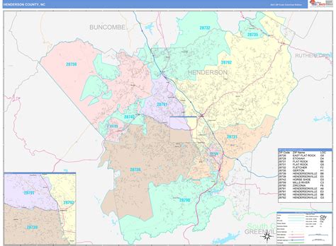 Henderson County Nc Wall Map | Images and Photos finder