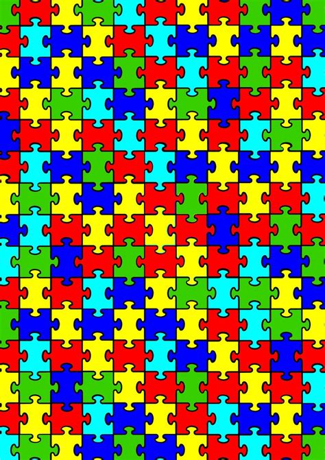 12" x 17" Autism Awareness HTV - Big Puzzle Pieces Ribbons Pattern HTV – The HTV Store