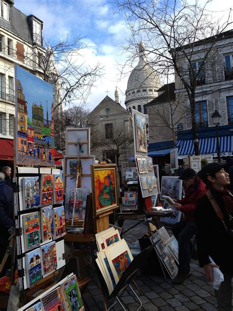 Paintings in the Place du Tertre. The Place du Tertre is a square in ...