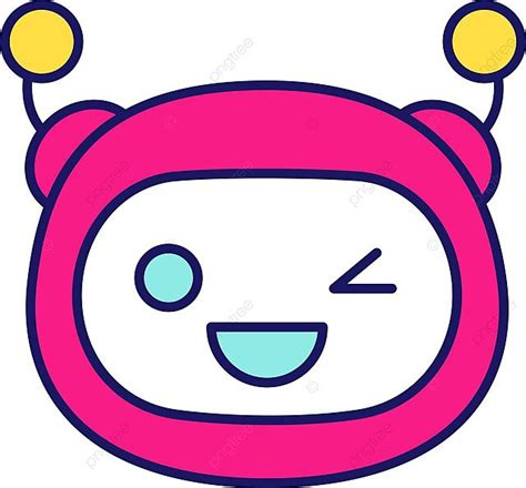 Winking Robot Emoji Color Icon Clip Art Filled Dialog Vector, Clip Art ...