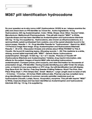 Fillable Online M367 pill identification hydrocodone Fax Email Print ...