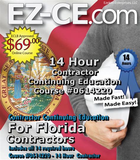 $69 Florida 14/hr Contractor Continuing Education License Renewal