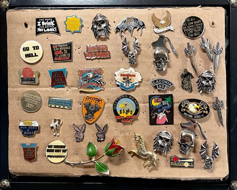 Vintage 1980 1990 Biker Lapel Pins