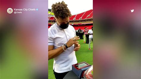 Kansas City Chiefs quarterback Patrick Mahomes unveils his Super Bowl ...