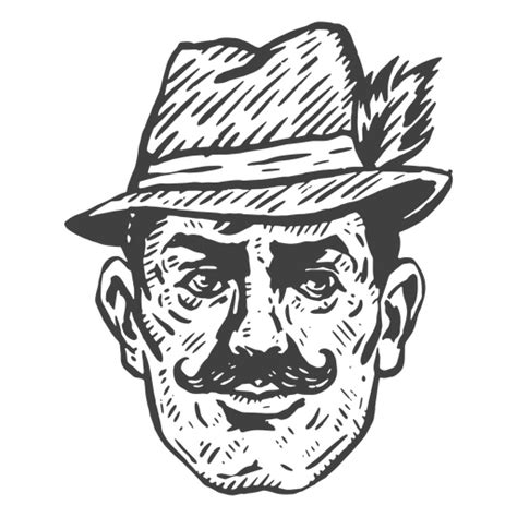 Design PNG E SVG De Desenho De Um Homem Usando Um Chapéu Da Oktoberfest Para Camisetas