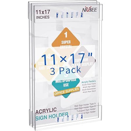 Amazon.com : MaxGear Acrylic Sign Holder 11 x 17 Sign Holders Plastic Frames Clear Frame 11 x 17 ...