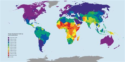 Human development index (HDI) by world subdivisions : MapPorn Human ...