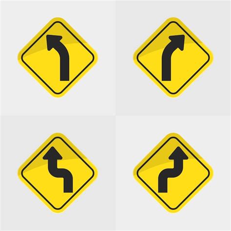 Premium Vector | Yellow road signs eps vector