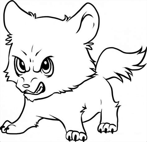 Baby Wolf Coloring Page - ColoringBay