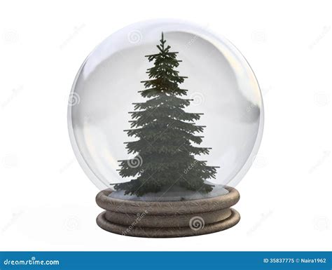 Pine Tree In A Snow Globe Royalty Free Stock Photo - Image: 35837775