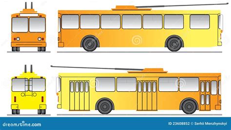 Template for the Design of Trolleybus Stock Vector - Illustration of technology, side: 23608852