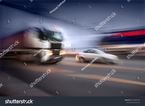 Heavy Traffic Evening City On Blurred Stock Photo 1560056792 | Shutterstock