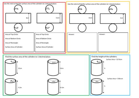 Volume Of A Cylinder Worksheet With Answers Tes - Samuel Gamble's Math Worksheets