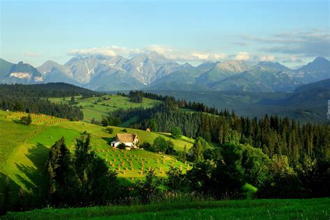 Góry, Lasy, Łąki, Pola, Domy, Tatry, Polska