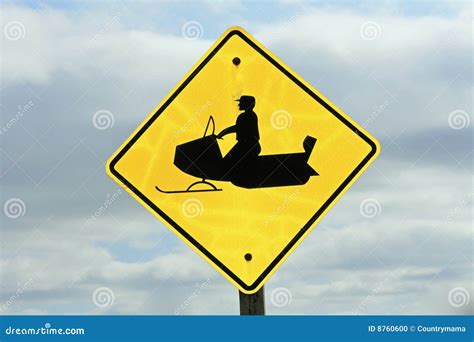 Snowmobile Sign. Stock Photo - Image: 8760600