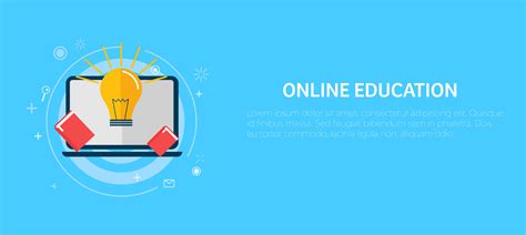 Online education banner. Vector flat illustration 364719 Vector Art at ...