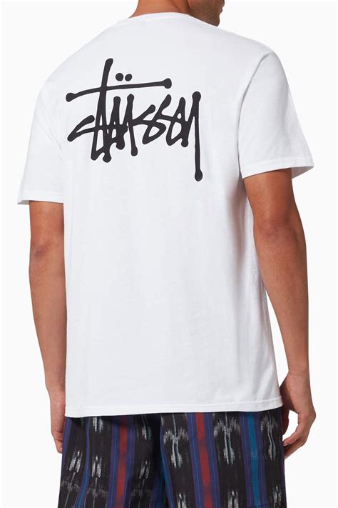 Shop Stussy White Basic Stüssy T-shirt in Cotton Jersey for Men ...