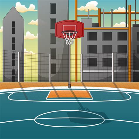 Cartoon background of basketball court in city 6951204 Vector Art at ...