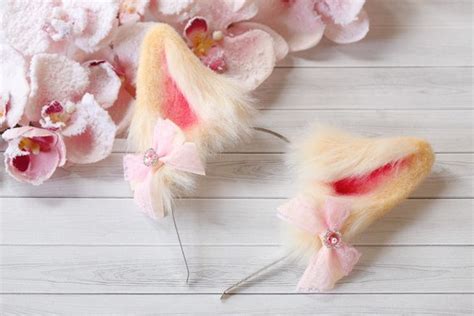 Fennec Fox Ears Headband Cosplay Fox Ears With Bows Kawaii | Etsy