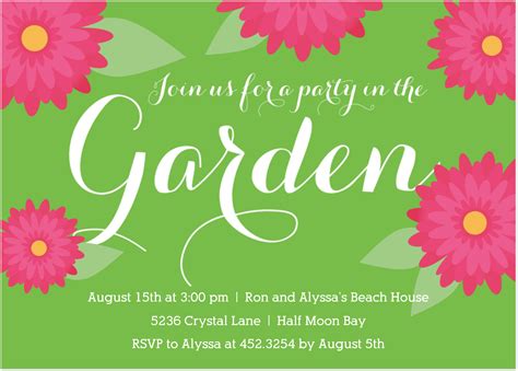 Garden Party Invitation Ideas | Garden party invitations, Garden party ...