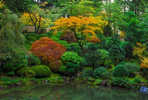 Japanese Garden, Portland Oregon - November 1-st 2014. Autumn Colors in the Fall. Editorial ...