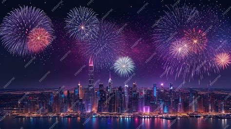 Premium AI Image | Midnight Fireworks Spectacular