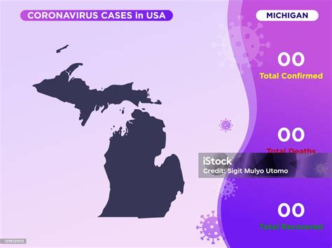 Michigan Map Covid19 Corona Virus Infographic Vector Template Stock Illustration - Download ...