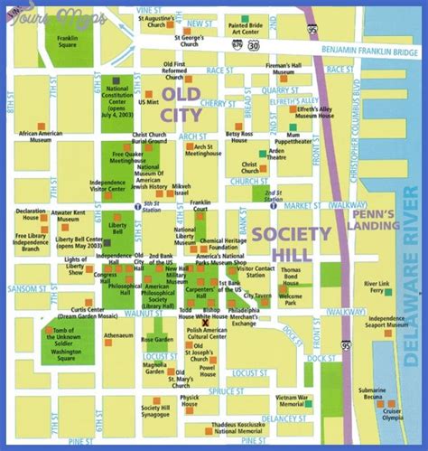 Philadelphia Map Tourist Attractions - ToursMaps.com