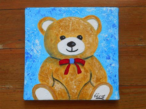 Acrylic Bear Painting Teddy the | Etsy