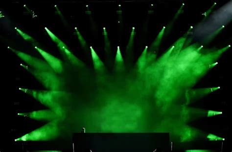 Premium Photo | Green stage lights