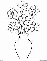 Easy Flower Bouquet Coloring Page sketch template