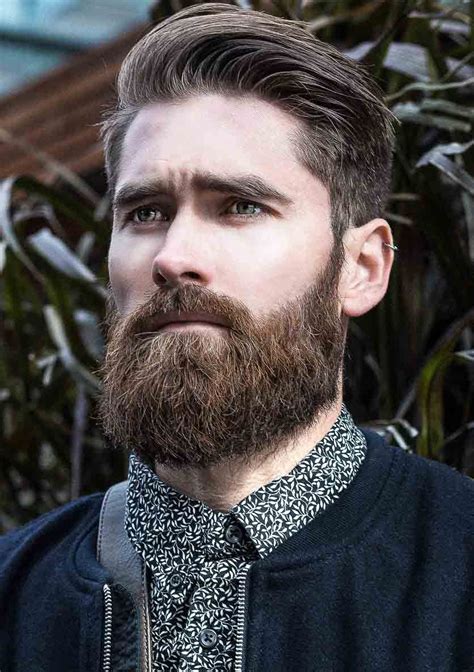 Thick beard, side swept, tapered undercut Best Undercut Hairstyles, Mens Hairstyles With Beard ...