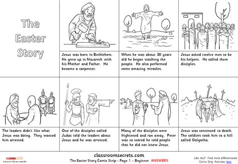 The Easter Story Comic Strip | Classroom Secrets