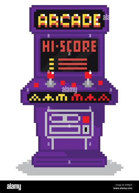 vector illustration - pixel art style drawing of arcade cabinet Stock Photo, Royalty Free Image ...