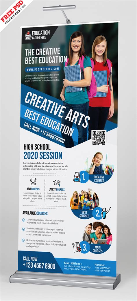 Education Roll up Banner PSD Template | PSDFreebies.com