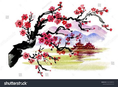 Japanese Cherry Blossom Painting