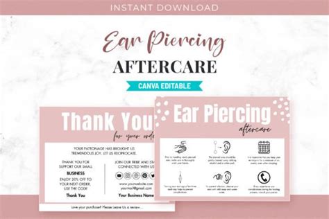 Editable Ear Piercing Aftercare Template Graphic by SnapyBiz · Creative ...