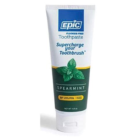 Epic Dental Xylitol Sweetened Spearmint Toothpaste Fluoride Free 4.9 oz ...